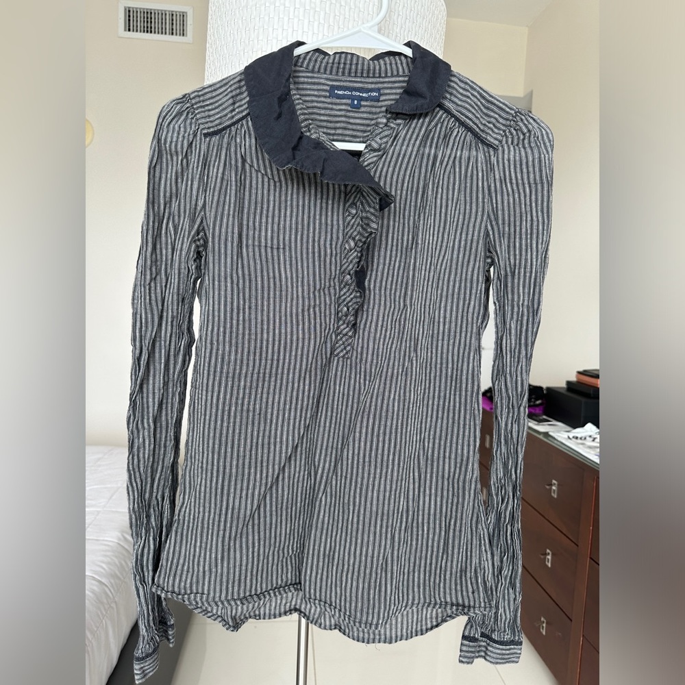 French Connection black and grey shirt blouse USA size XS